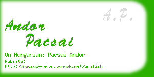andor pacsai business card